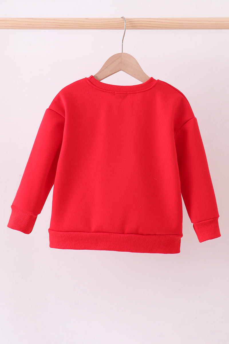 Red heart love smile sequin fleece mom&me sweatshrit - Aaria Tees Aaria Tees