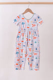 Coconut trees lobsters print bamboo jumpsuit - Aaria Tees Aaria Tees