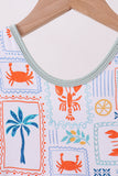 Coconut trees lobsters print bamboo jumpsuit - Aaria Tees Aaria Tees