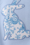Blue bunny applique ruffle bubble - Aaria Tees Aaria Tees