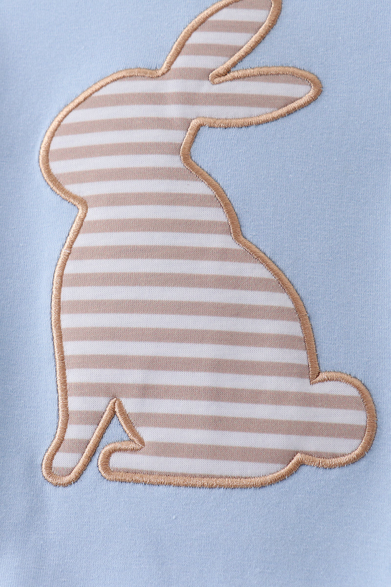 Blue bunny applique bubble - Aaria Tees Aaria Tees