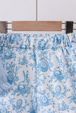 Blue bunny applique ruffle shorts set - Aaria Tees Aaria Tees