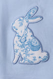 Blue bunny applique ruffle shorts set - Aaria Tees Aaria Tees
