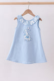 Blue bunny applique ruffle dress - Aaria Tees Aaria Tees