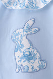 Blue bunny applique ruffle dress - Aaria Tees Aaria Tees