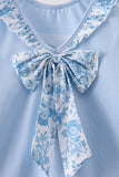 Blue bunny applique ruffle dress - Aaria Tees Aaria Tees