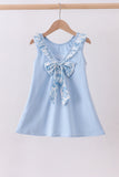 Blue bunny applique ruffle dress - Aaria Tees Aaria Tees