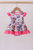 Pink character bamboo ruffle romper - Aaria Tees Aaria Tees