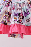 Pink character bamboo ruffle romper - Aaria Tees Aaria Tees