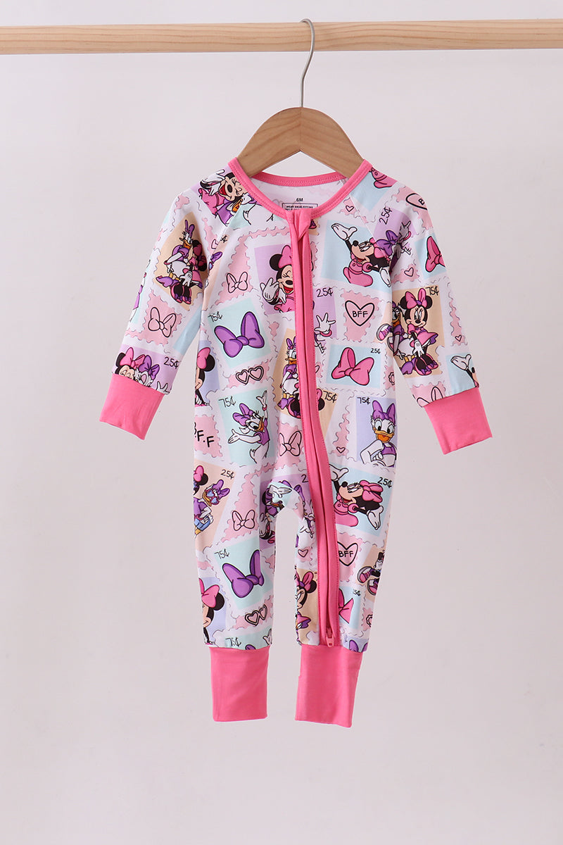 Pink character bamboo romper - Aaria Tees Aaria Tees
