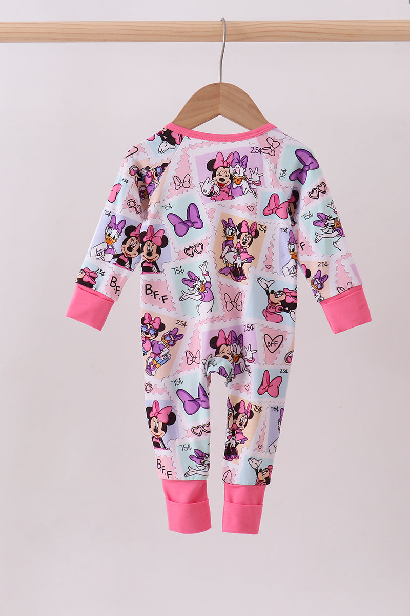 Pink character bamboo romper - Aaria Tees Aaria Tees