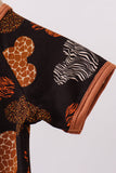 Brown character bamboo romper Aaria Tees