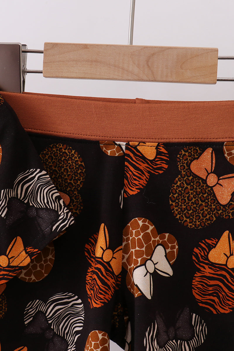 Brown character bamboo pajama set - Aaria Tees Aaria Tees