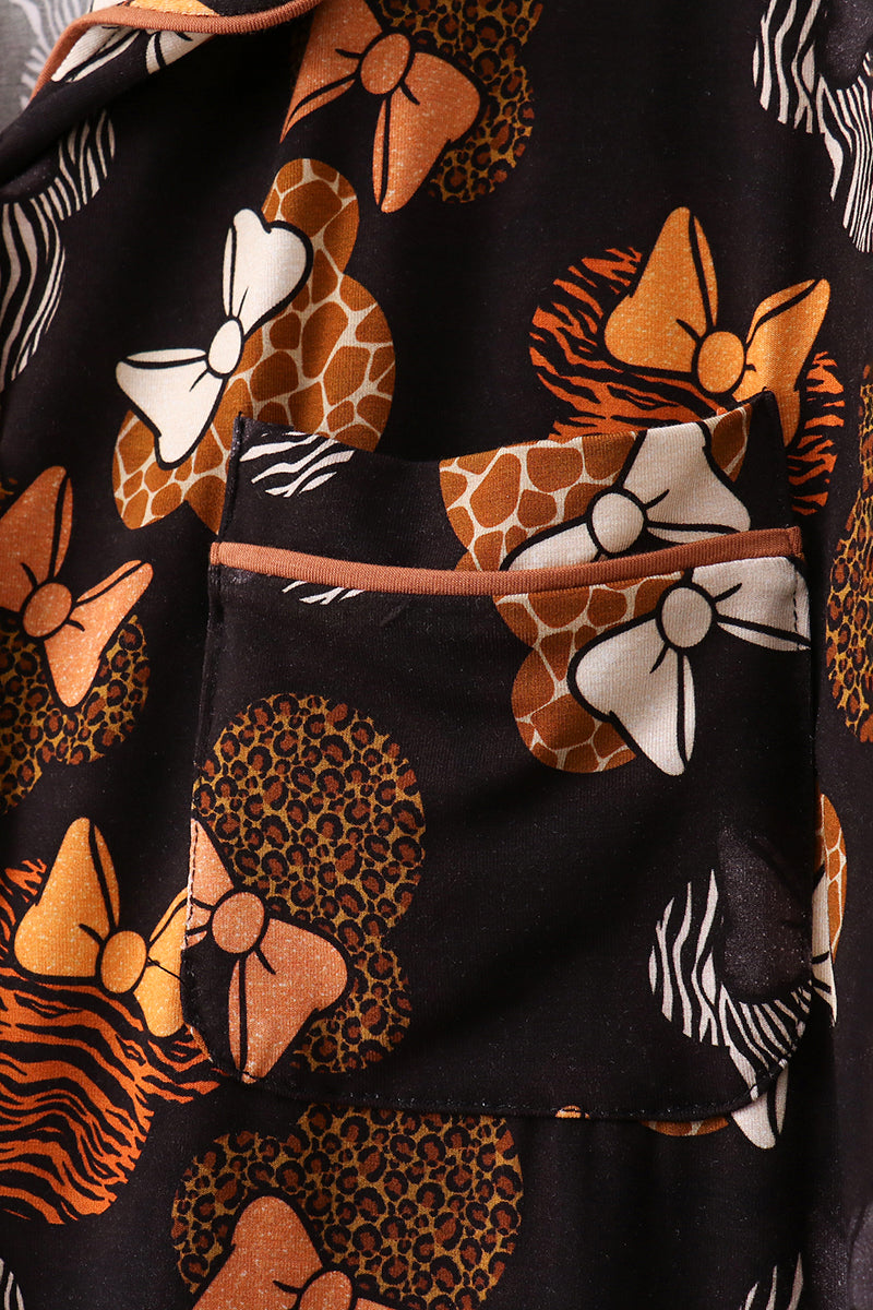 Brown character bamboo pajama set - Aaria Tees Aaria Tees