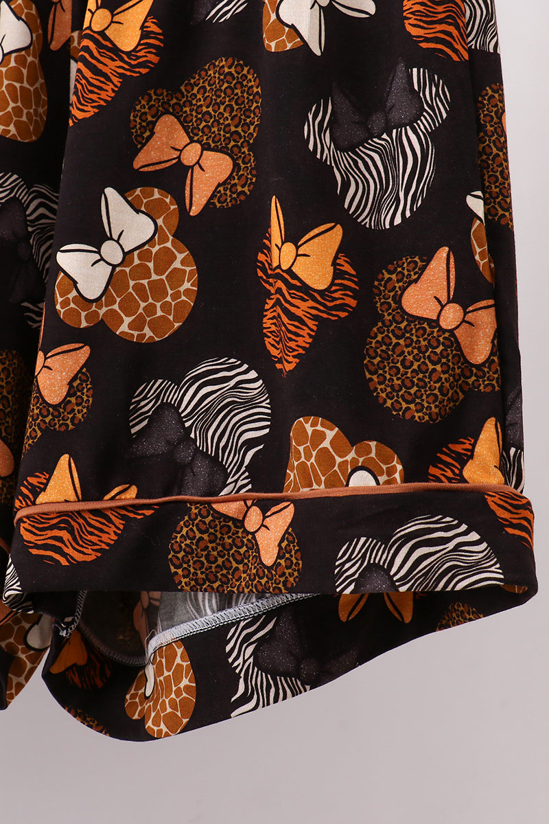 Brown character bamboo pajama set - Aaria Tees Aaria Tees