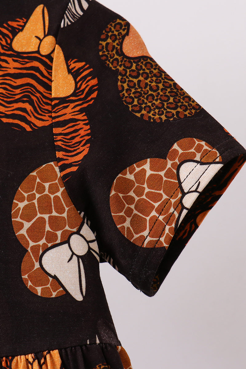 Brown character bamboo dress - Aaria Tees Aaria Tees