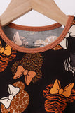 Brown character bamboo dress - Aaria Tees Aaria Tees