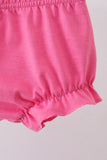 Pink character smocked ruffle bloomer set - Aaria Tees Aaria Tees