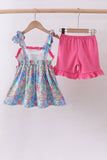 Pink character smocked ruffle bloomer set - Aaria Tees Aaria Tees