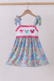 Pink character smocked ruffle dress - Aaria Tees Aaria Tees