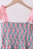 Pink floral smocked tiered dress - Aaria Tees Aaria Tees