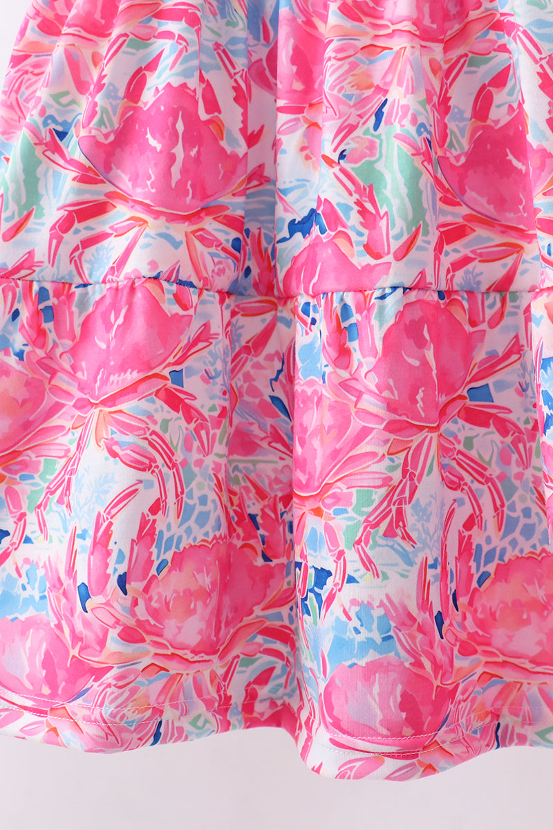 Pink floral smocked ruffle mom&me tiered dress - Aaria Tees Aaria Tees
