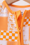 Tennessee floral checkered long sleeve bamboo romper - Aaria Tees Aaria Tees