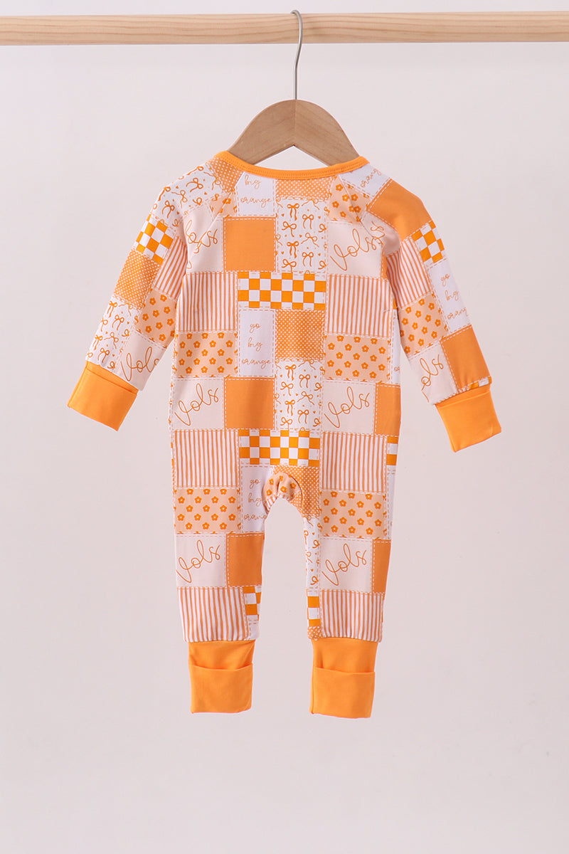Tennessee floral checkered long sleeve bamboo romper - Aaria Tees Aaria Tees