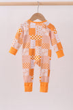 Tennessee floral checkered long sleeve bamboo romper - Aaria Tees Aaria Tees
