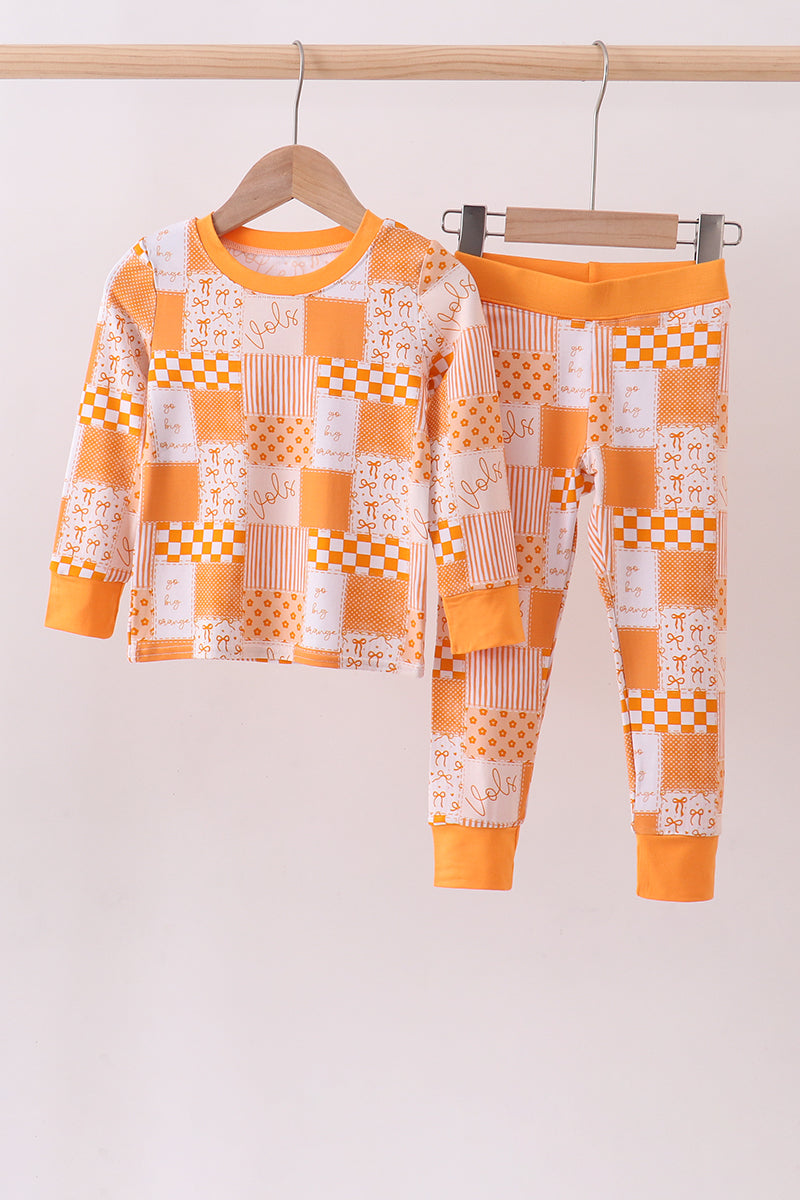Tennessee floral checkered long sleeve bamboo pajama set - Aaria Tees Aaria Tees
