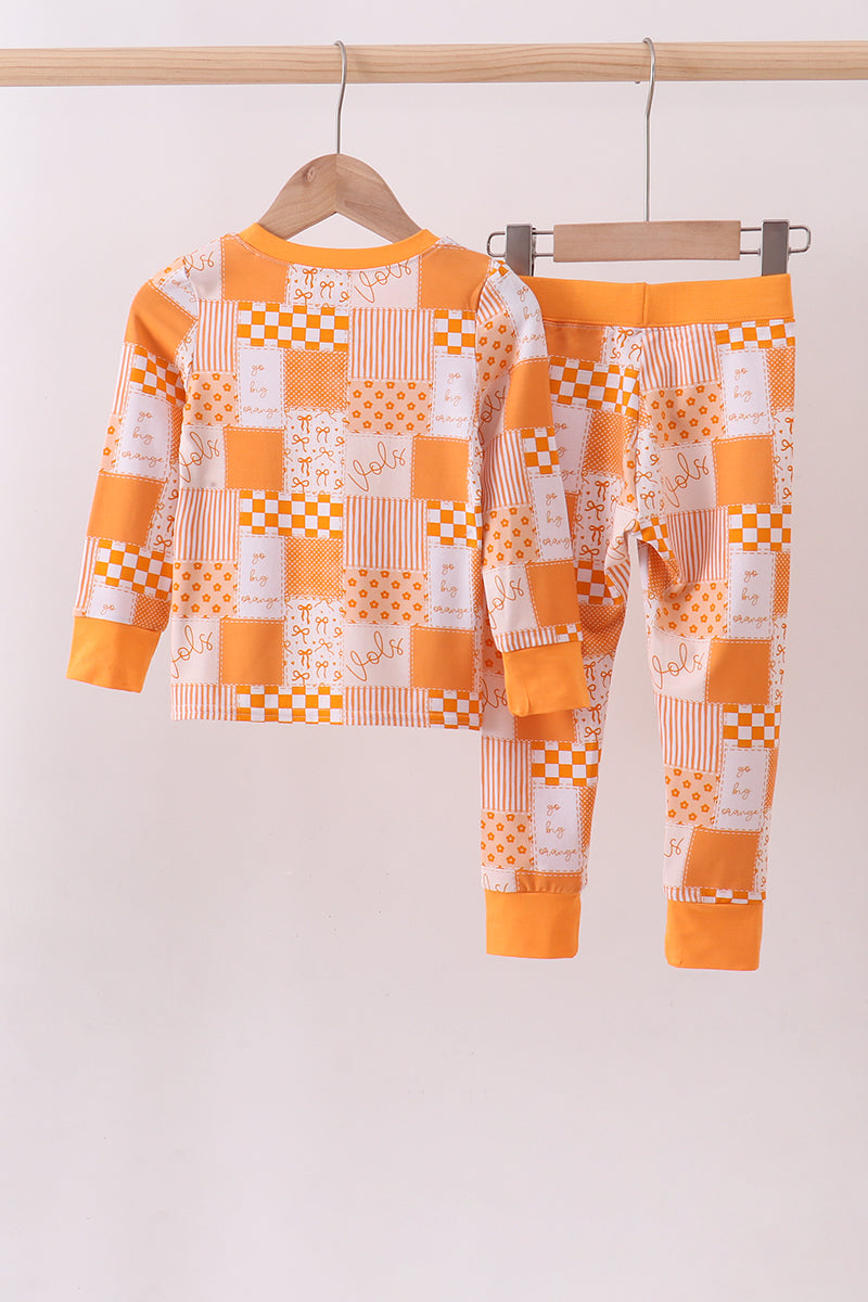 Tennessee floral checkered long sleeve bamboo pajama set - Aaria Tees Aaria Tees