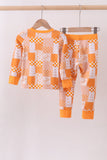 Tennessee floral checkered long sleeve bamboo pajama set - Aaria Tees Aaria Tees