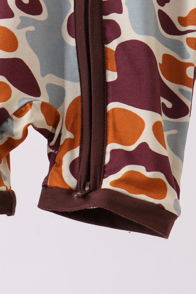 Camouflage print bamboo pajama romper - Aaria Tees Aaria Tees