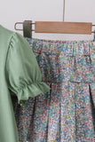 Sage floral bunny applique skorts set - Aaria Tees Aaria Tees