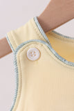 Yellow plaid bunny applique bubble - Aaria Tees Aaria Tees