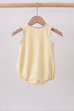 Yellow plaid bunny applique bubble - Aaria Tees Aaria Tees