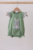 Sage bunny applique ruffle bubble - Aaria Tees Aaria Tees