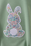 Sage bunny applique ruffle bubble - Aaria Tees Aaria Tees