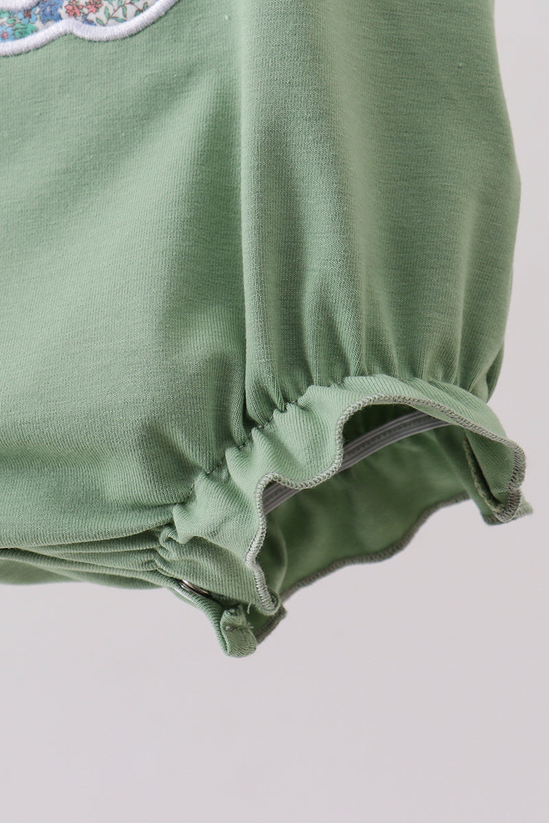 Sage bunny applique ruffle bubble - Aaria Tees Aaria Tees