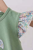 Sage bunny applique ruffle bubble - Aaria Tees Aaria Tees