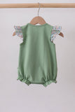 Sage bunny applique ruffle bubble - Aaria Tees Aaria Tees