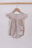 Floral bunny applique ruffle bubble - Aaria Tees Aaria Tees