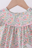 Floral bunny applique ruffle bubble - Aaria Tees Aaria Tees