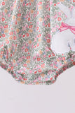 Floral bunny applique ruffle bubble - Aaria Tees Aaria Tees