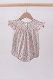 Floral bunny applique ruffle bubble - Aaria Tees Aaria Tees