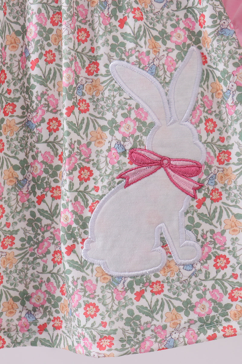 Floral bunny applique ruffle bloomer set - Aaria Tees Aaria Tees