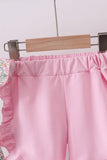 Floral bunny applique ruffle shorts set - Aaria Tees Aaria Tees
