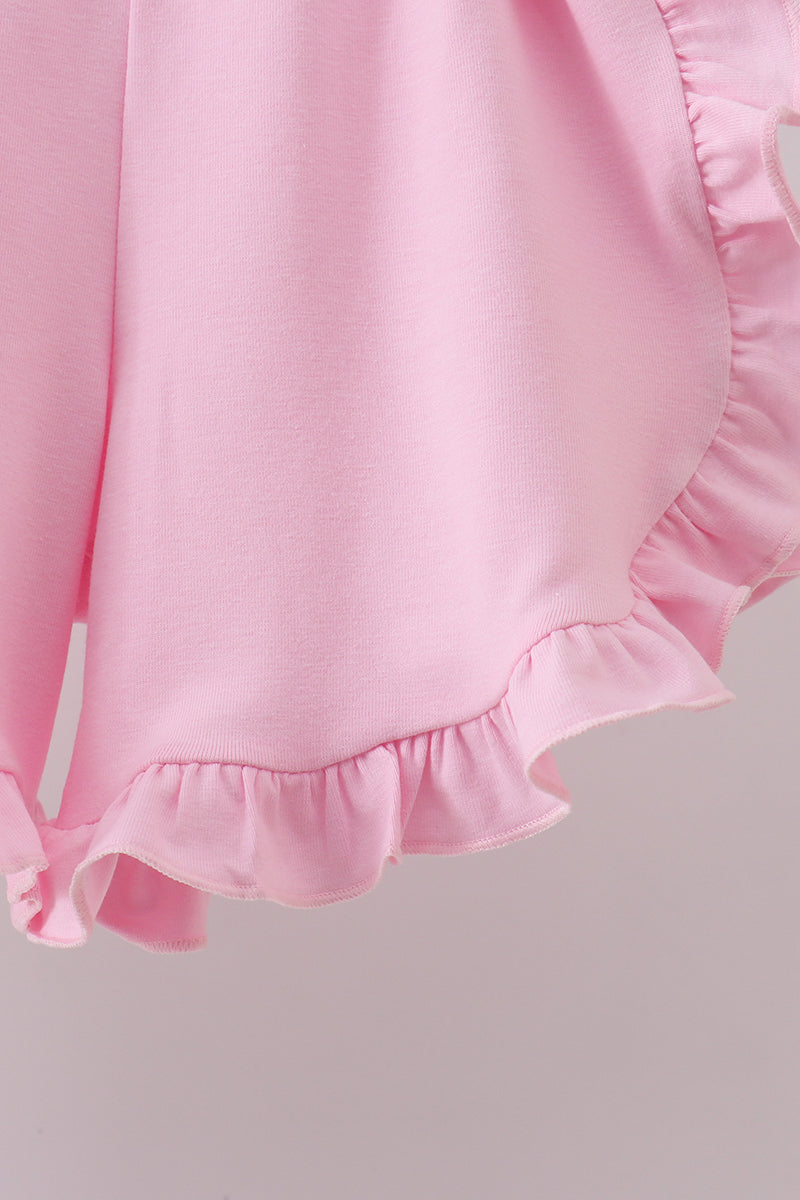 Floral bunny applique ruffle shorts set - Aaria Tees Aaria Tees