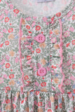 Floral bunny applique ruffle dress - Aaria Tees Aaria Tees