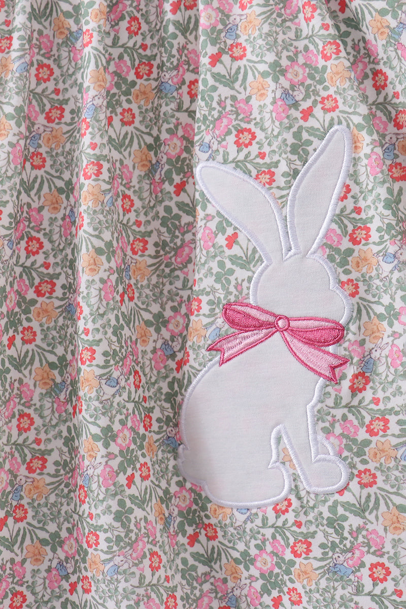 Floral bunny applique ruffle dress - Aaria Tees Aaria Tees